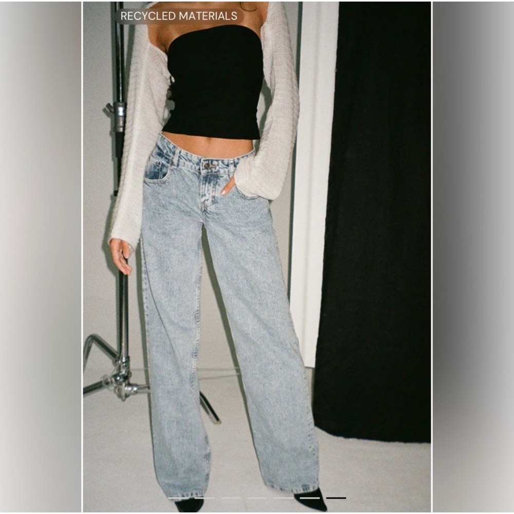 Motel Rocks Women Light Wash High Waisted Wide Leg Cotton  Jeans Size W24 L32 - Picture 16 of 16
